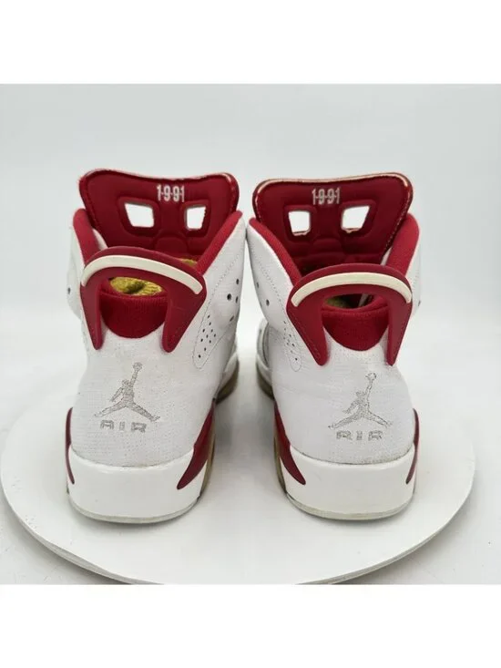 Nike Air Jordan 6 Retro Men Size 7.5 384664-113 White Gym Red Grey Shoes - Picture 4 of 11